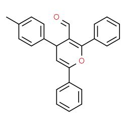 ChemSpider 2D Image | 4-(4-Methylphenyl)-2,6-diphenyl-4H-pyran-3-carbaldehyde | C25H20O2