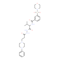 ChemSpider 2D Image | N-(3-Methyl-1-oxo-1-{2-[3-(4-phenyl-1-piperazinyl)propanoyl]hydrazino}-2-butanyl)-3-(4-morpholinylsulfonyl)benzamide | C29H40N6O6S