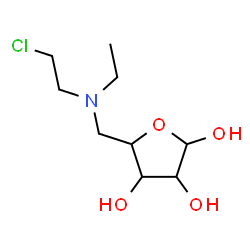 ChemSpider 2D Image | 5-[(2-Chloroethyl)(ethyl)amino]-5-deoxypentofuranose | C9H18ClNO4