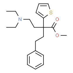 ChemSpider 2D Image | Methyl 4-(diethylamino)-2-(2-phenylethyl)-2-(2-thienyl)butanoate | C21H29NO2S