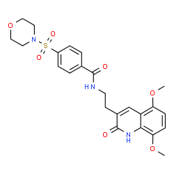 ChemSpider 2D Image | N-[2-(5,8-Dimethoxy-2-oxo-1,2-dihydro-3-quinolinyl)ethyl]-4-(4-morpholinylsulfonyl)benzamide | C24H27N3O7S