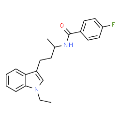 ChemSpider 2D Image | N-[4-(1-Ethyl-1H-indol-3-yl)-2-butanyl]-4-fluorobenzamide | C21H23FN2O