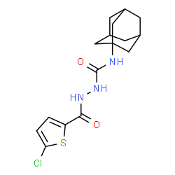 ChemSpider 2D Image | N-(Adamantan-1-yl)-2-[(5-chloro-2-thienyl)carbonyl]hydrazinecarboxamide | C16H20ClN3O2S
