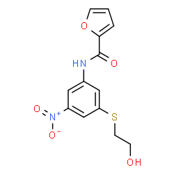 ChemSpider 2D Image | N-{3-[(2-Hydroxyethyl)sulfanyl]-5-nitrophenyl}-2-furamide | C13H12N2O5S