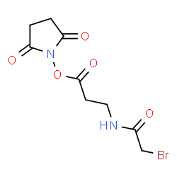 ChemSpider 2D Image | 2,5-Dioxo-1-pyrrolidinyl N-(bromoacetyl)-beta-alaninate | C9H11BrN2O5