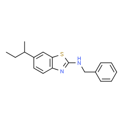 ChemSpider 2D Image | N-Benzyl-6-sec-butyl-1,3-benzothiazol-2-amine | C18H20N2S