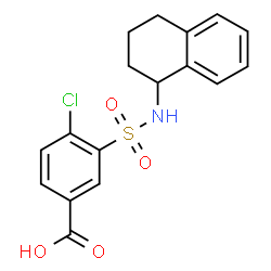 ChemSpider 2D Image | 4-Chloro-3-(1,2,3,4-tetrahydro-1-naphthalenylsulfamoyl)benzoic acid | C17H16ClNO4S
