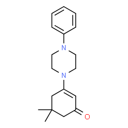 ChemSpider 2D Image | 5,5-dimethyl-3-(4-phenylpiperazinyl)cyclohex-2-en-1-one | C18H24N2O