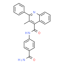 ChemSpider 2D Image | N-(4-Carbamoylphenyl)-3-methyl-2-phenyl-4-quinolinecarboxamide | C24H19N3O2