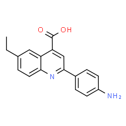 ChemSpider 2D Image | 2-(4-Aminophenyl)-6-ethyl-4-quinolinecarboxylic acid | C18H16N2O2