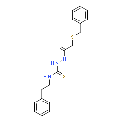 ChemSpider 2D Image | 2-[(Benzylsulfanyl)acetyl]-N-(2-phenylethyl)hydrazinecarbothioamide | C18H21N3OS2