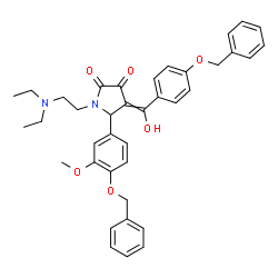 ChemSpider 2D Image | 5-[4-(Benzyloxy)-3-methoxyphenyl]-4-{[4-(benzyloxy)phenyl](hydroxy)methylene}-1-[2-(diethylamino)ethyl]-2,3-pyrrolidinedione | C38H40N2O6