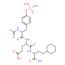 ChemSpider 2D Image | N-Acetyl-O-phosphonotyrosyl-N-(1-amino-4-cyclohexyl-1-oxo-2-butanyl)-alpha-glutamine | C26H39N4O10P