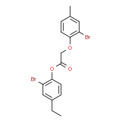 ChemSpider 2D Image | 2-Bromo-4-ethylphenyl (2-bromo-4-methylphenoxy)acetate | C17H16Br2O3