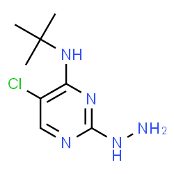 ChemSpider 2D Image | 5-Chloro-2-hydrazino-N-(2-methyl-2-propanyl)-4-pyrimidinamine | C8H14ClN5