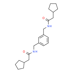 ChemSpider 2D Image | N,N'-[1,3-Phenylenebis(methylene)]bis(2-cyclopentylacetamide) | C22H32N2O2