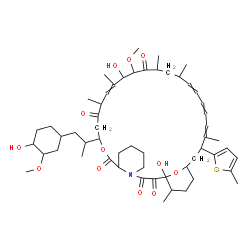 ChemSpider 2D Image | 1,18-Dihydroxy-12-[1-(4-hydroxy-3-methoxycyclohexyl)-2-propanyl]-19-methoxy-15,17,21,23,29,35-hexamethyl-30-(5-methyl-2-thienyl)-11,36-dioxa-4-azatricyclo[30.3.1.0~4,9~]hexatriaconta-16,24,26,28-tetra
ene-2,3,10,14,20-pentone | C55H81NO12S
