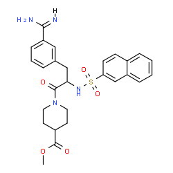 ChemSpider 2D Image | Methyl 1-[3-carbamimidoyl-N-(2-naphthylsulfonyl)phenylalanyl]-4-piperidinecarboxylate | C27H30N4O5S