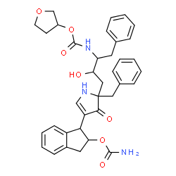 ChemSpider 2D Image | CARBAMIC ACID 1-{5-BENZYL-5-[2-HYDROXY-4-PHENYL-3-(TETRAHYDRO-FURAN- 3-YLOXYCARBONYLAMINO)-BUTYL]-4-OXO-4,5-DIHYDRO-1H-PYRROL-3-YL}- INDAN-2-YL ESTER | C36H39N3O7