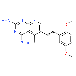 ChemSpider 2D Image | 6-[2-(2,5-Dimethoxyphenyl)vinyl]-5-methylpyrido[2,3-d]pyrimidine-2,4-diamine | C18H19N5O2