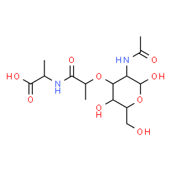 ChemSpider 2D Image | 2-[(2-{[3-Acetamido-2,5-dihydroxy-6-(hydroxymethyl)tetrahydro-2H-pyran-4-yl]oxy}propanoyl)amino]propanoic acid | C14H24N2O9