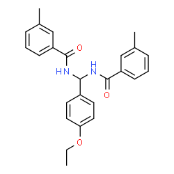 ChemSpider 2D Image | N,N'-[(4-Ethoxyphenyl)methylene]bis(3-methylbenzamide) | C25H26N2O3