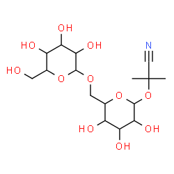 ChemSpider 2D Image | 2-[(6-O-Hexopyranosylhexopyranosyl)oxy]-2-methylpropanenitrile | C16H27NO11