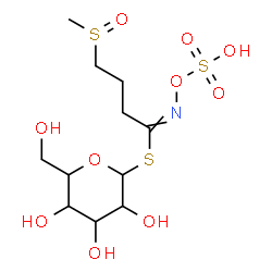 ChemSpider 2D Image | 1-S-[4-(Methylsulfinyl)-N-(sulfooxy)butanimidoyl]-1-thiohexopyranose | C11H21NO10S3