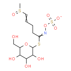ChemSpider 2D Image | 1-S-[5-(Methylsulfinyl)-N-(sulfonatooxy)-4-pentenimidoyl]-1-thiohexopyranose | C12H20NO10S3