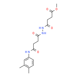 ChemSpider 2D Image | Methyl 4-(2-{4-[(3,4-dimethylphenyl)amino]-4-oxobutanoyl}hydrazino)-4-oxobutanoate | C17H23N3O5