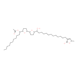ChemSpider 2D Image | 2(5H)-Furanone, 3-(13-(5'-(1-(acetyloxy)undecyl)octahydro(2,2'-bifuran)-5-yl)-13-hydroxytridecyl)-5-methyl- | C39H68O7