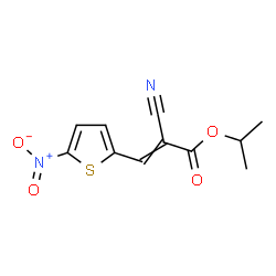 ChemSpider 2D Image | Isopropyl 2-cyano-3-(5-nitro-2-thienyl)acrylate | C11H10N2O4S