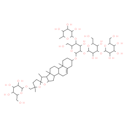 ChemSpider 2D Image | 26-(Hexopyranosyloxy)-22,25-epoxyfurost-5-en-3-yl 6-deoxyhexopyranosyl-(1->4)-[hexopyranosyl-(1->3)hexopyranosyl-(1->2)]hexopyranoside | C57H92O28