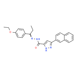 ChemSpider 2D Image | N'-[1-(4-Ethoxyphenyl)propylidene]-3-(2-naphthyl)-1H-pyrazole-5-carbohydrazide | C25H24N4O2