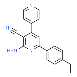 ChemSpider 2D Image | 2-Amino-6-(4-ethylphenyl)-4,4'-bipyridine-3-carbonitrile | C19H16N4