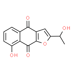 ChemSpider 2D Image | 8-Hydroxy-2-(1-hydroxyethyl)naphtho[2,3-b]furan-4,9-dione | C14H10O5