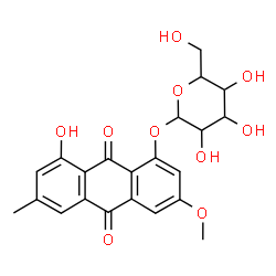 ChemSpider 2D Image | 8-Hydroxy-3-methoxy-6-methyl-9,10-dioxo-9,10-dihydro-1-anthracenyl hexopyranoside | C22H22O10