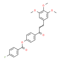 ChemSpider 2D Image | 4-[3-(3,4,5-Trimethoxyphenyl)acryloyl]phenyl 4-fluorobenzoate | C25H21FO6