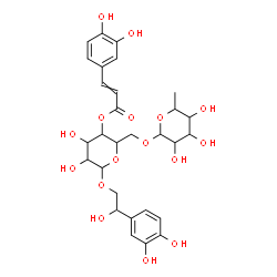 ChemSpider 2D Image | 2-(3,4-Dihydroxyphenyl)-2-hydroxyethyl 6-O-(6-deoxyhexopyranosyl)-4-O-[3-(3,4-dihydroxyphenyl)acryloyl]hexopyranoside | C29H36O16