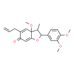 ChemSpider 2D Image | 5-Allyl-2-(3,4-dimethoxyphenyl)-3a-methoxy-3-methyl-3,3a-dihydro-1-benzofuran-6(2H)-one | C21H24O5