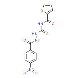 ChemSpider 2D Image | N-{[2-(4-Nitrobenzoyl)hydrazino]carbonothioyl}-2-thiophenecarboxamide | C13H10N4O4S2