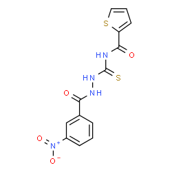 ChemSpider 2D Image | N-{[2-(3-Nitrobenzoyl)hydrazino]carbonothioyl}-2-thiophenecarboxamide | C13H10N4O4S2