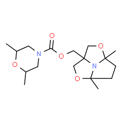 ChemSpider 2D Image | (4a,6a-Dimethyltetrahydro-2H-1,4-dioxa-6b-azacyclopenta(cd)pentalen-2a(3H)-yl)methyl 2,6-dimethyl-4-morpholinecarboxylate | C17H28N2O5