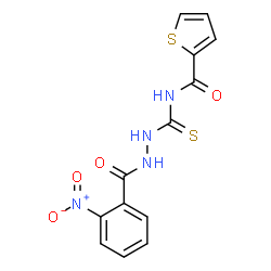 ChemSpider 2D Image | N-{[2-(2-Nitrobenzoyl)hydrazino]carbonothioyl}-2-thiophenecarboxamide | C13H10N4O4S2