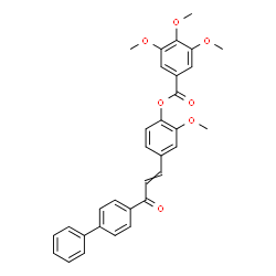 ChemSpider 2D Image | 4-[3-(4-Biphenylyl)-3-oxo-1-propen-1-yl]-2-methoxyphenyl 3,4,5-trimethoxybenzoate | C32H28O7
