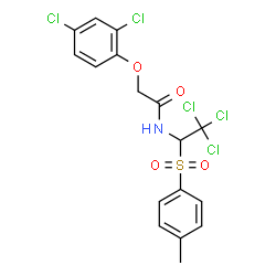 ChemSpider 2D Image | 2-(2,4-Dichlorophenoxy)-N-{2,2,2-trichloro-1-[(4-methylphenyl)sulfonyl]ethyl}acetamide | C17H14Cl5NO4S