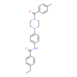 ChemSpider 2D Image | 4-Ethyl-N-{4-[4-(4-methylbenzoyl)-1-piperazinyl]phenyl}benzamide | C27H29N3O2