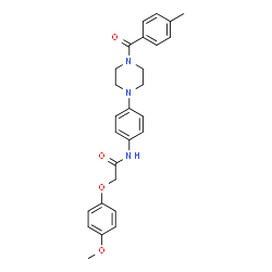 ChemSpider 2D Image | 2-(4-Methoxyphenoxy)-N-{4-[4-(4-methylbenzoyl)-1-piperazinyl]phenyl}acetamide | C27H29N3O4