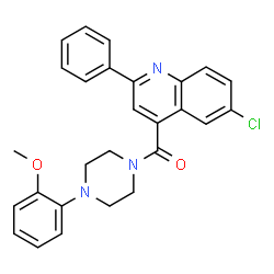 ChemSpider 2D Image | (6-Chloro-2-phenyl-4-quinolinyl)[4-(2-methoxyphenyl)-1-piperazinyl]methanone | C27H24ClN3O2