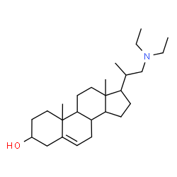 ChemSpider 2D Image | 17-[1-(Diethylamino)-2-propanyl]-10,13-dimethyl-2,3,4,7,8,9,10,11,12,13,14,15,16,17-tetradecahydro-1H-cyclopenta[a]phenanthren-3-ol | C26H45NO